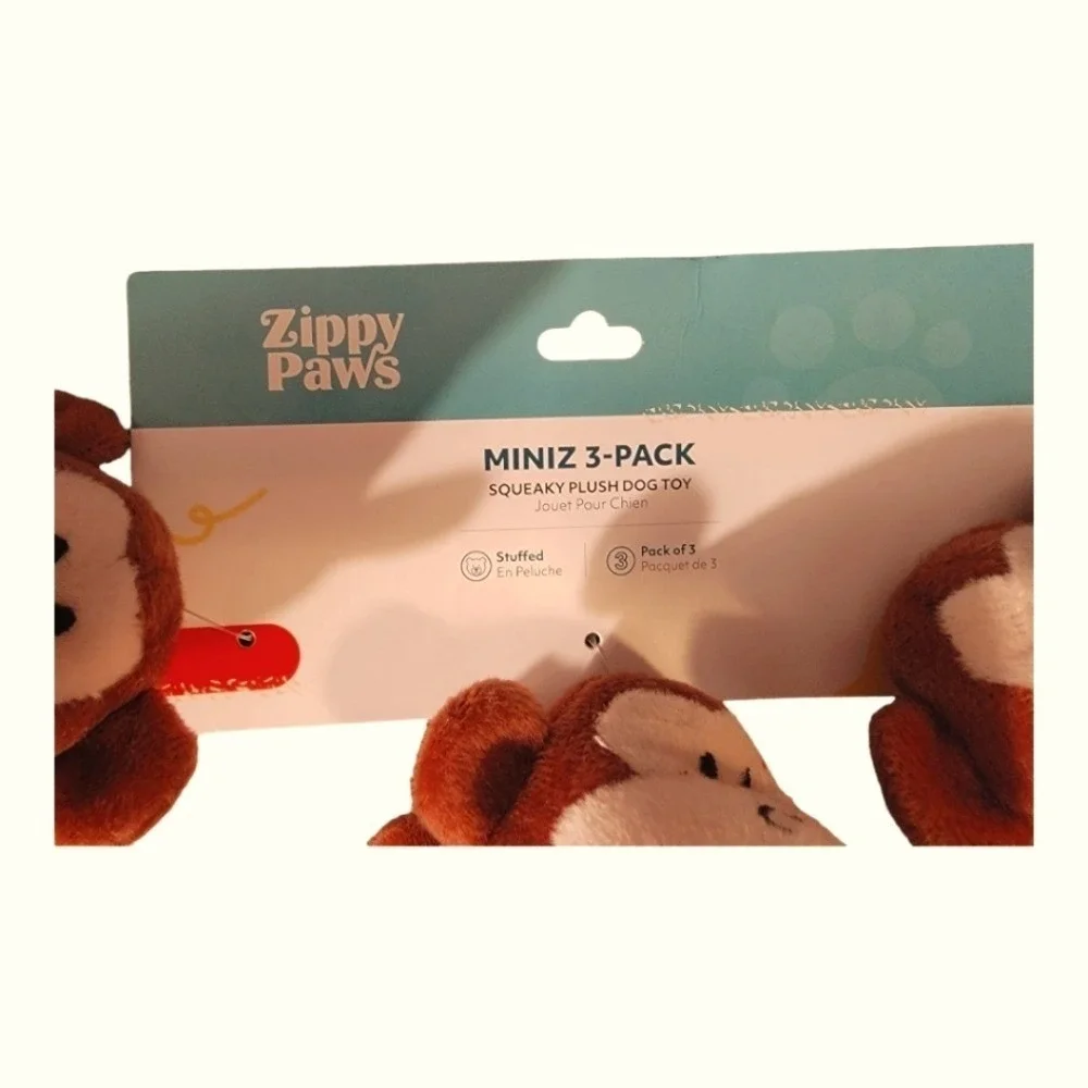 Zippy Paws Miniz Squeaky Plush Dog Toy 3 Pack Monkeys‎